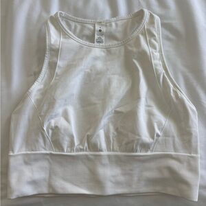 Lululemon Athletica White Fitted Crop Tank Top
